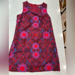 NWT Eva Franco Red and Blue Floral Lace Mini Dress